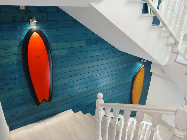 Surfing seems to be big in Somo. This is the staircase in my hotel.