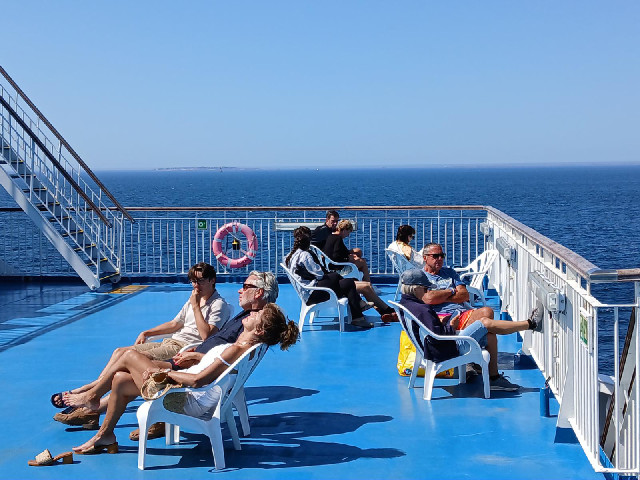 In the distance on the starboard side are Ushant and other associated islands.