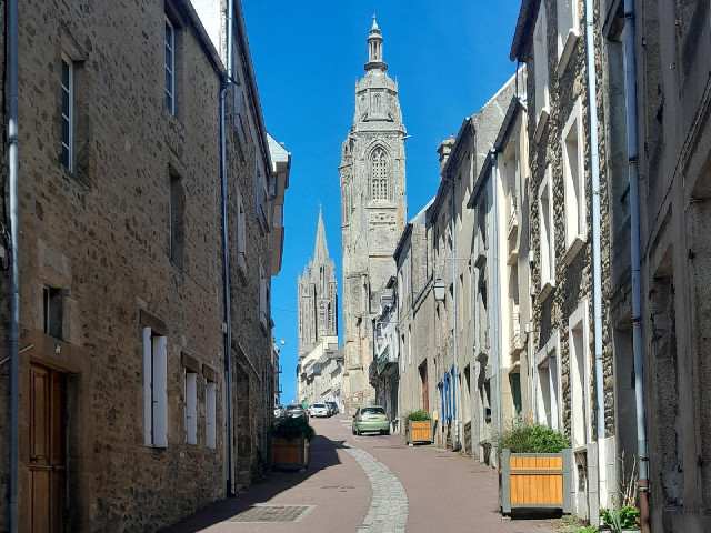 The steep hill up into the centre of Coutances.