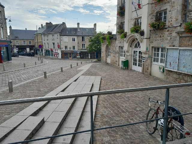 There's a place to park my bike outside the town hall.