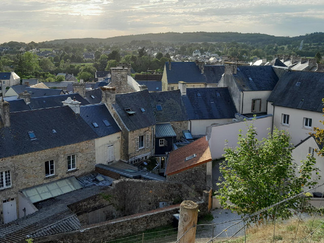 A view of Bricquebec-en-Cotentin from the mound at the base of the tower.
