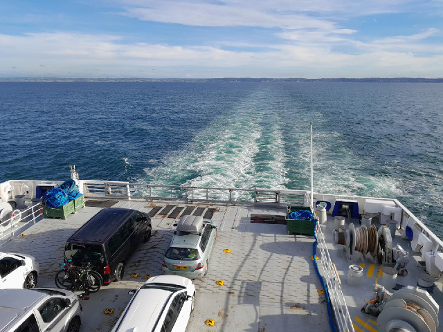 I think this is the first time I've been on a ship where there have been car decks higher up than my...