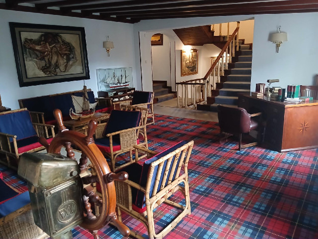 The hotel is called the Anchor and the public rooms have a heavy nautical theme....