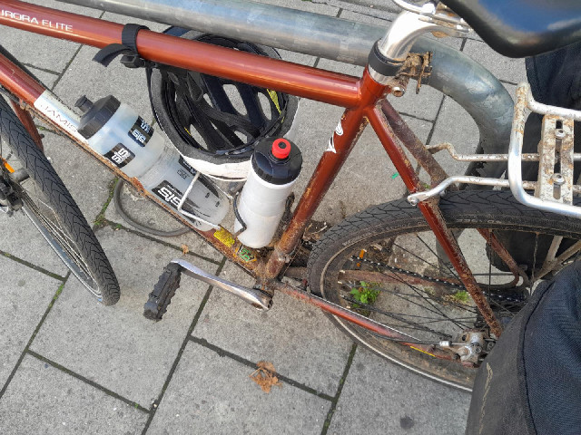 I've cleaned yesterday's dirt off the paniers and my shoes but I still need to do the rest of the bi...