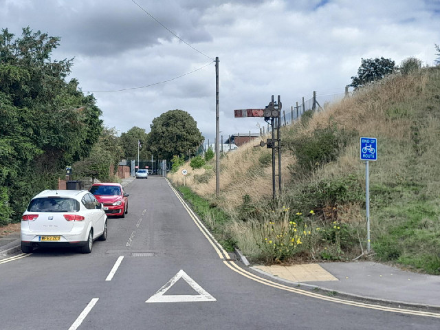 I think that when the railway existed it would have been on top of that embankment so the signal mus...