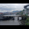 Looking upstream along the Nervi&oacute;n towards the city centre.