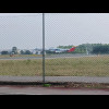 A plane landing.