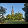 It's famously the tallest cathedral in England, at 123 metres.