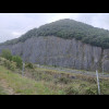 A deep motorway cutting.