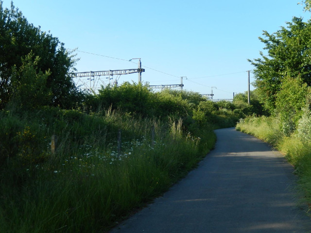 The end of the off-road section, where this branch like meets the existing railway.